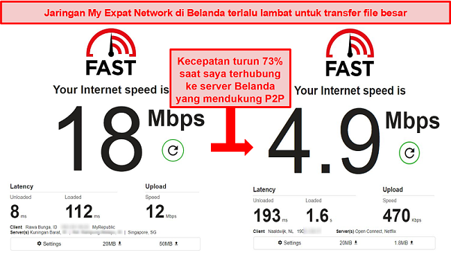 Tangkapan layar dari server Belanda torrent yang lambat di My Expat Network