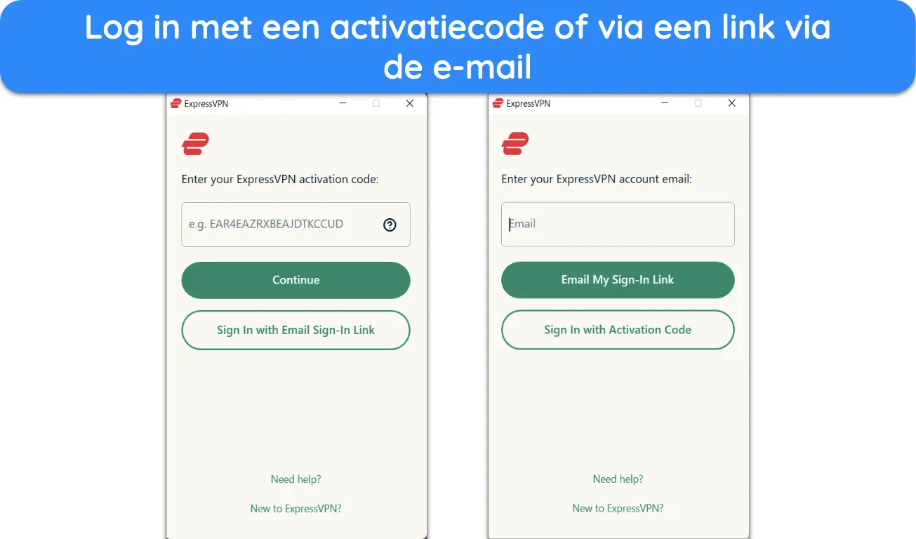 Screenshot van ExpressVPN's app-downloadpagina.