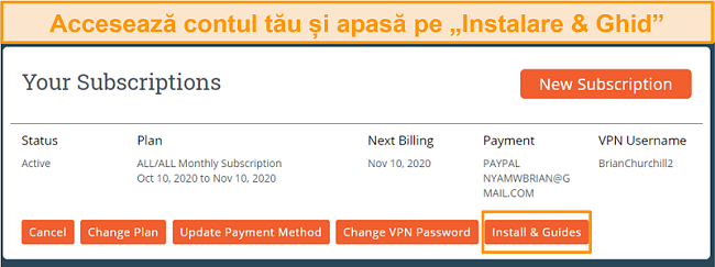 Captură de ecran a primului pas al instalării My Expat Network