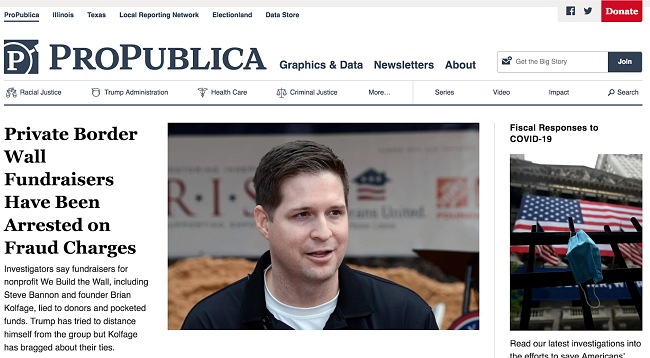 Screenshot of ProPublica site.