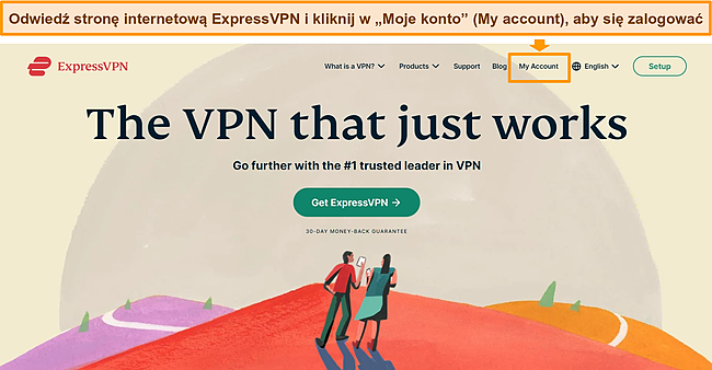 Zrzut ekranu strony ExpressVPN z.