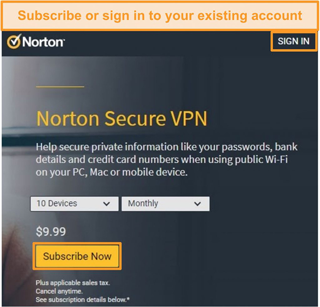 norton vpn security online