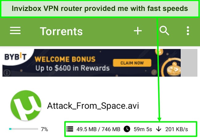  Torrenting with Invizbox VPN router