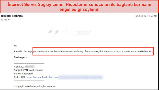 ISP tarafından engellenen Hidester ekran görüntüsü