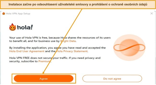 Snímek obrazovky sekce stahování aplikací na webu Hola VPN