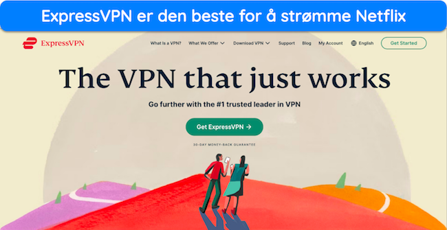 Skjermbilde av ExpressVPNs hjemmeside