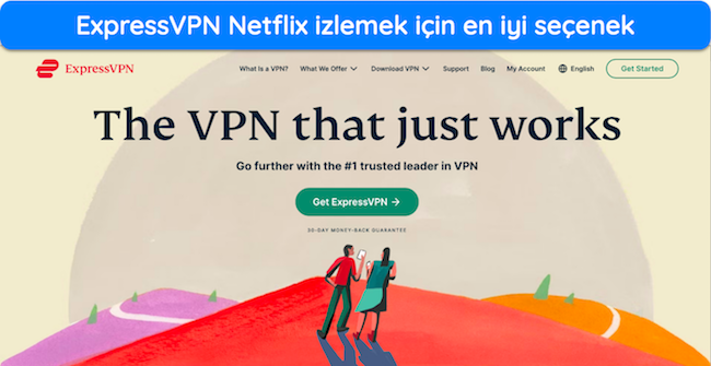 ExpressVPN'in ana sayfasının ekran görüntüsü