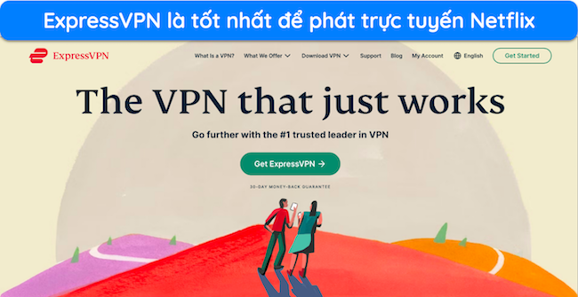 Ảnh chụp màn hình trang chủ của ExpressVPN