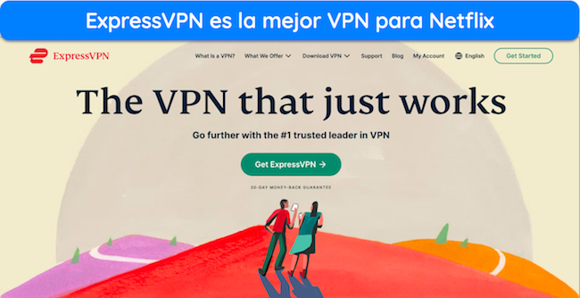 Captura de pantalla de la página de inicio de ExpressVPN