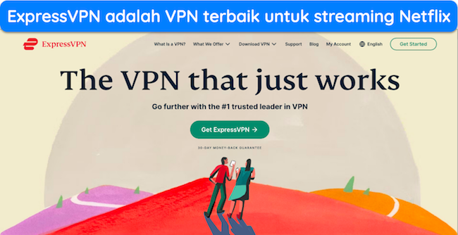 Tangkapan layar beranda ExpressVPN