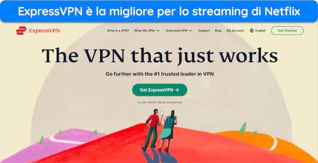 Screenshot della home page di ExpressVPN