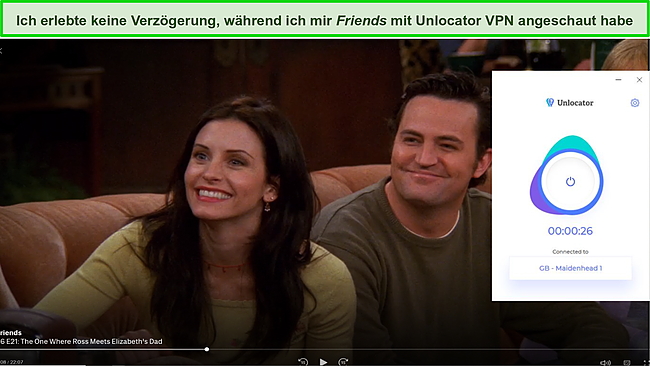 Screenshot von Unlocator, der Freunde auf HBO Max entsperrt.