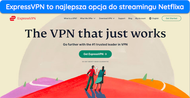 Zrzut ekranu strony głównej ExpressVPN