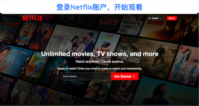 Netflix 登录页面截图