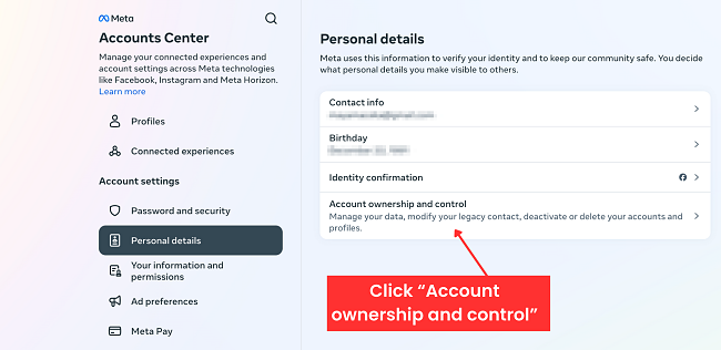 Click account ownership and control