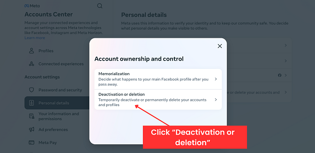 Facebook account ownership and control