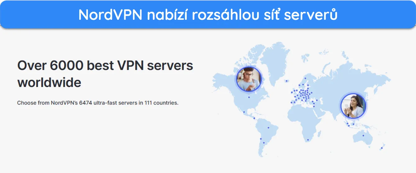 Snímek obrazovky ukazující, jak jsou v aplikaci snadno dostupné speciální servery NordVPN.