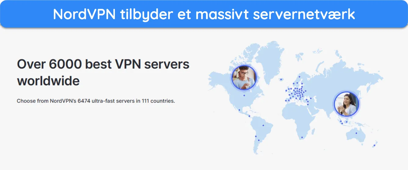 Skærmbillede, der viser, hvordan NordVPNs specialservere er let tilgængelige i appen.