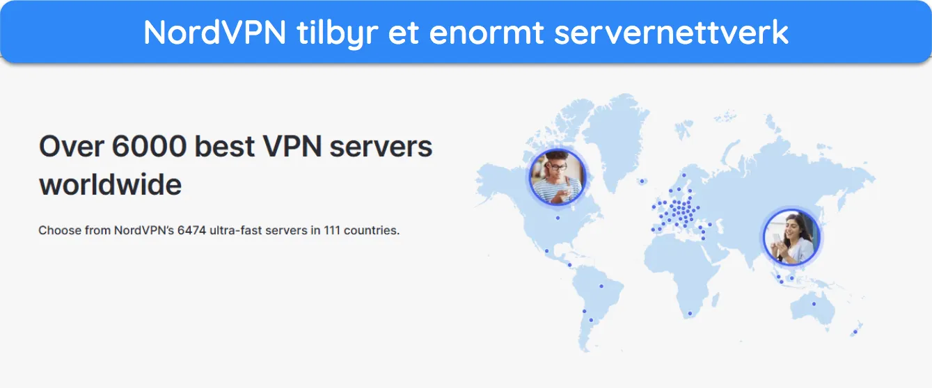 Skjermbilde som viser hvordan NordVPNs spesialitetsservere er lett tilgjengelige i appen.