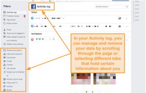 delete facebook activity log