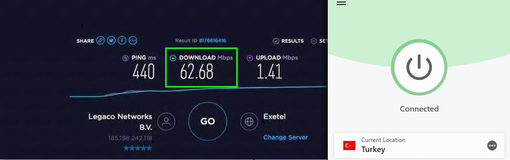 ExpressVPN speed test