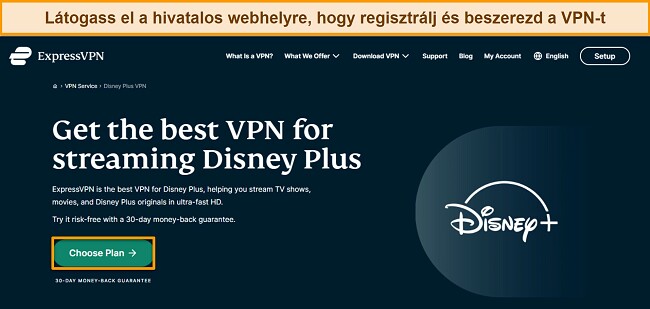Útmutató a Disney Plusz nézéséhez VPN segítségével - látogasson el az ExpressVPN weboldalára, és iratkozzon fel egy tervre