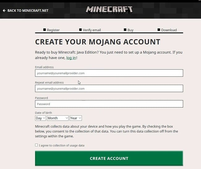 download minecraft mojang