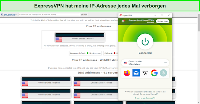 ExpressVPN hat mehrere Runden von IP-, DNS- und WebRTC-Lecktests bestanden