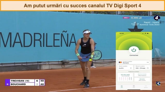 Am reusit sa ma conectez la contul meu digi sa urmaresc un de meci de tenis 