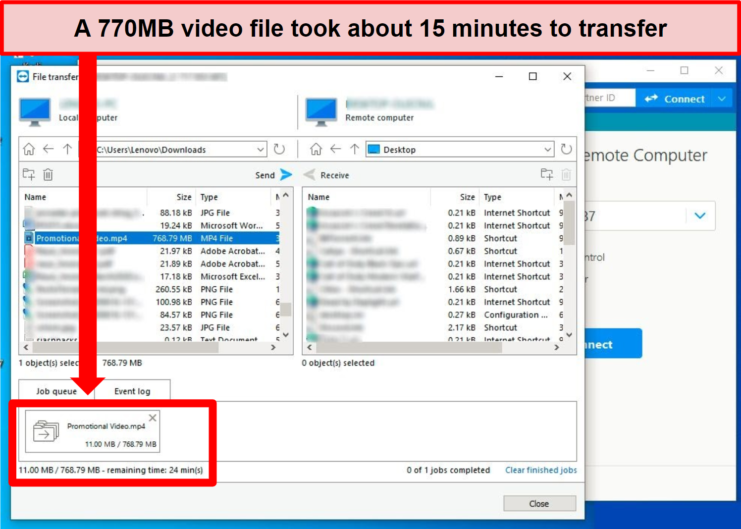 teamviewer file transfer speed
