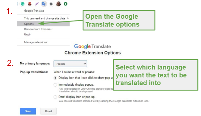 how to change the google translate voice