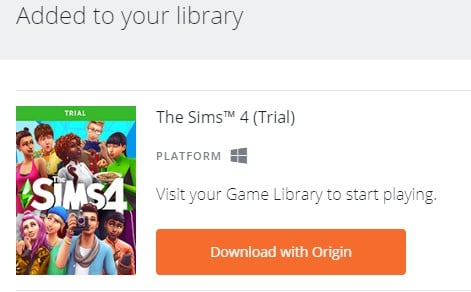 origin to play sims 4