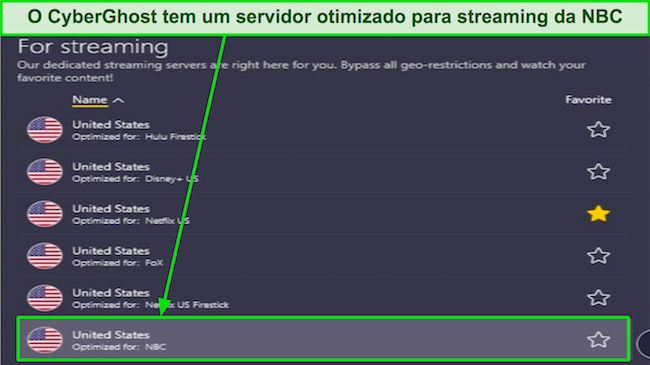 Como assistir NBC CyberGhost tem servidor de streaming NBC