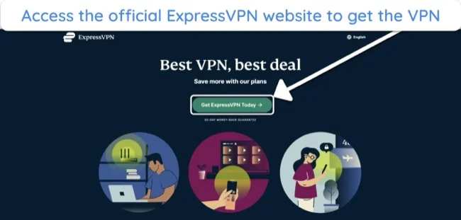 Access the official ExpressVPN website