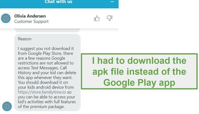 Customer support google play app