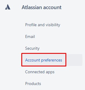 Jira Account Preferences