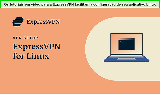 Captura de tela do guia de configuração da ExpressVPN para o aplicativo Linux.