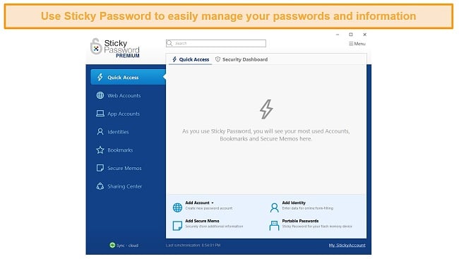 Using Sticky Password after installation