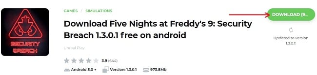 Download FNaF 9 Game Security breach android on PC