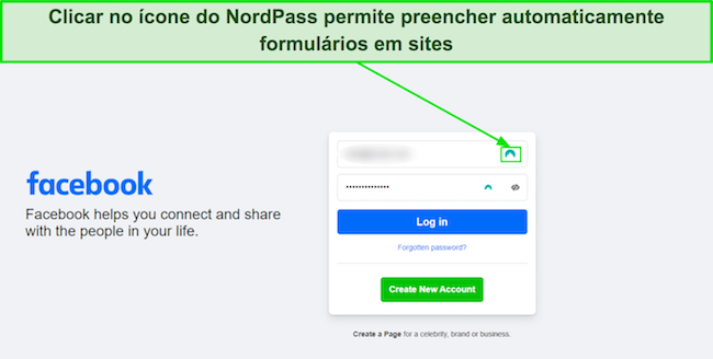 Captura de tela do recurso de preenchimento automático do NordPass