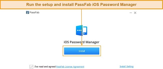 PassFab iOS Password Manager Windows installation