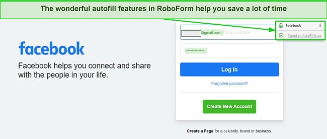 Paras perheen salasanojenhallintasovellus, RoboFormin automaattitäyttöominaisuus