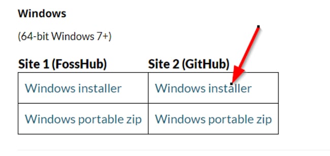 Shotcut Windows installer options screenshot