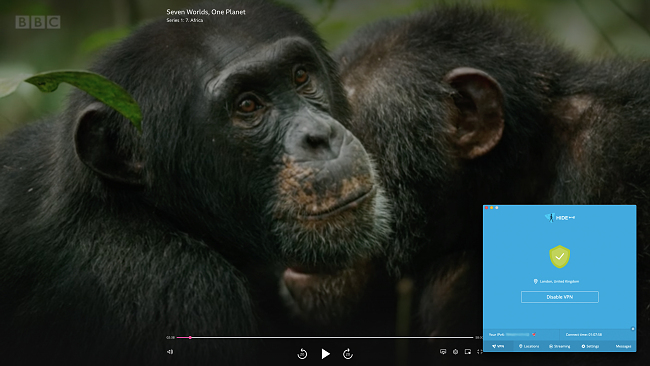 Hide-Me-VPN muestra compatibilidad con 'Seven Worlds, One Planet' en BBC iPlayer.