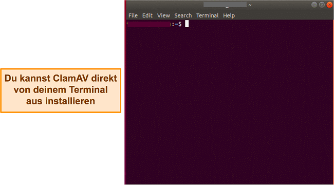 Screenshot, der ein sauberes Ubuntu-Terminal zeigt