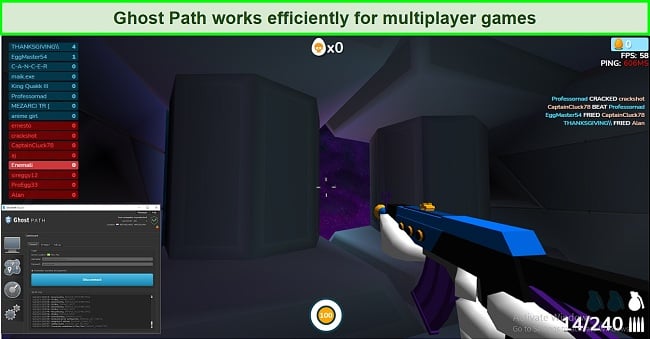 Screenshot gaming lag-free with Ghost Path