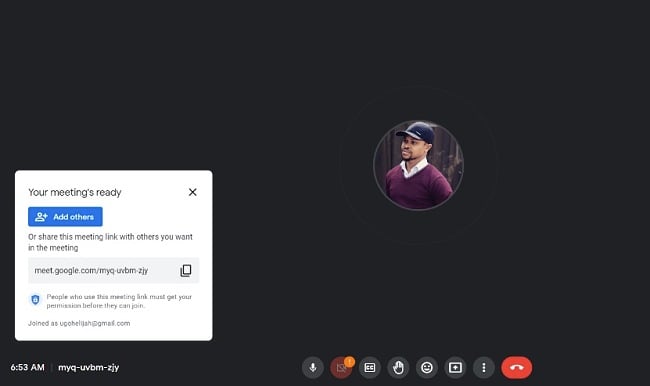 Google Meet ready screenshot