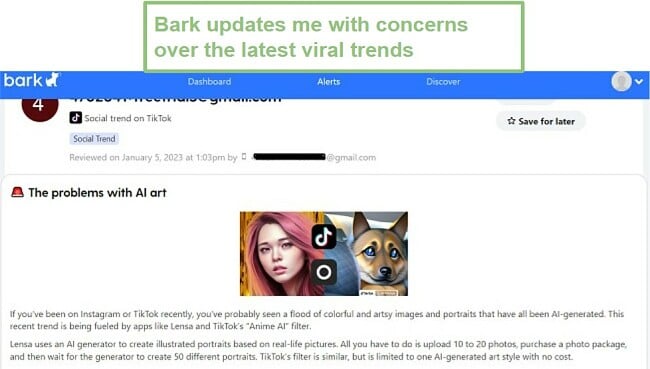 Bark updates on latest viral trend