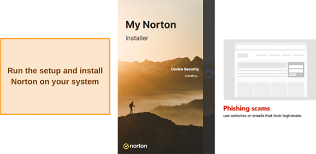 Norton run setup installation screenshot