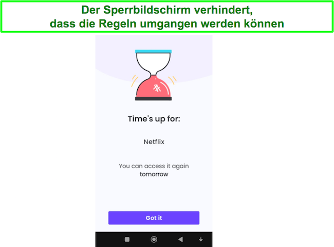Screenshot der Netflix-Kindersicherungs-Bildschirmsperre